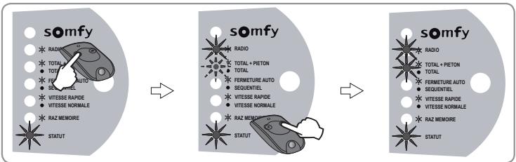 SOMFY FREEVIA 600 - Activation du mode TOTAL + PIETON - 1