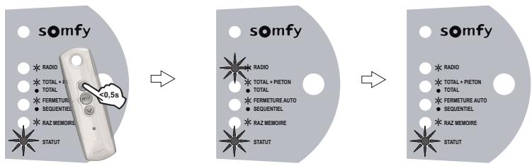 SOMFY SGA 6000 INTEGRAL - - Ajout de télécommandes «3 touches» - 1