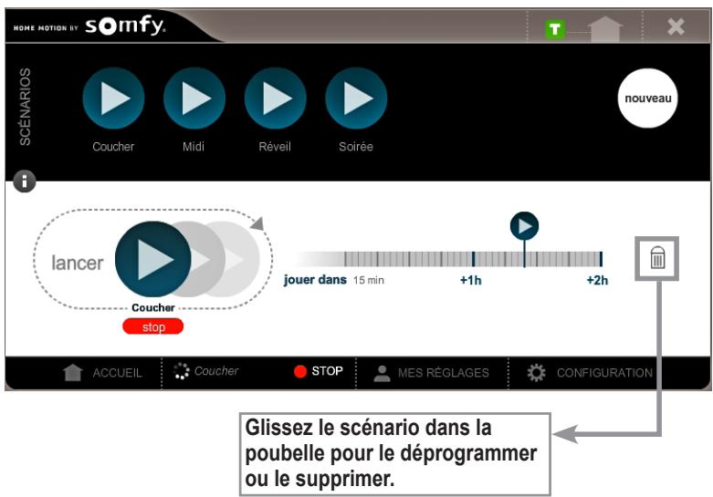 SOMFY BOX HD - Supprimer un scenario - 1