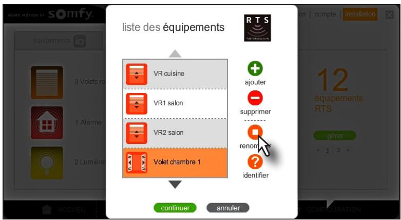 SOMFY BOX HD - Renommer des équipements enregistrés sur la Somfy Box - 1