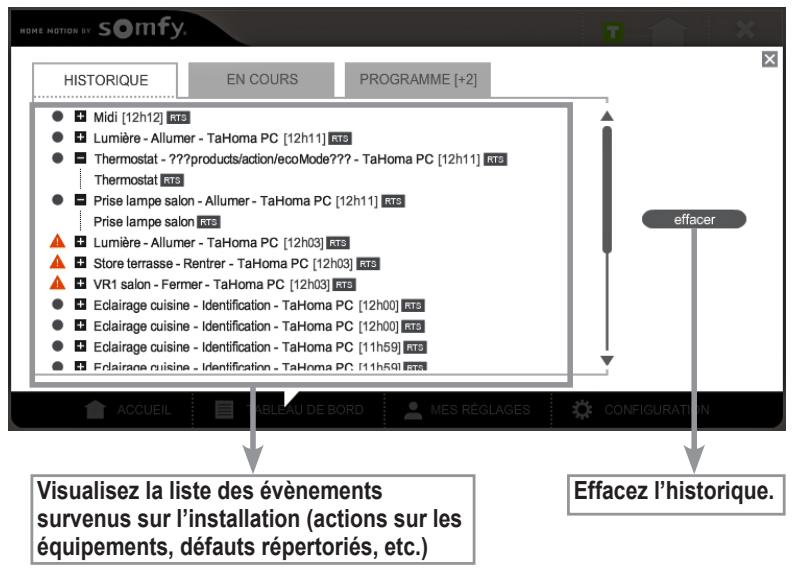 SOMFY BOX HD - - Onglet HISTORIQUE - 1