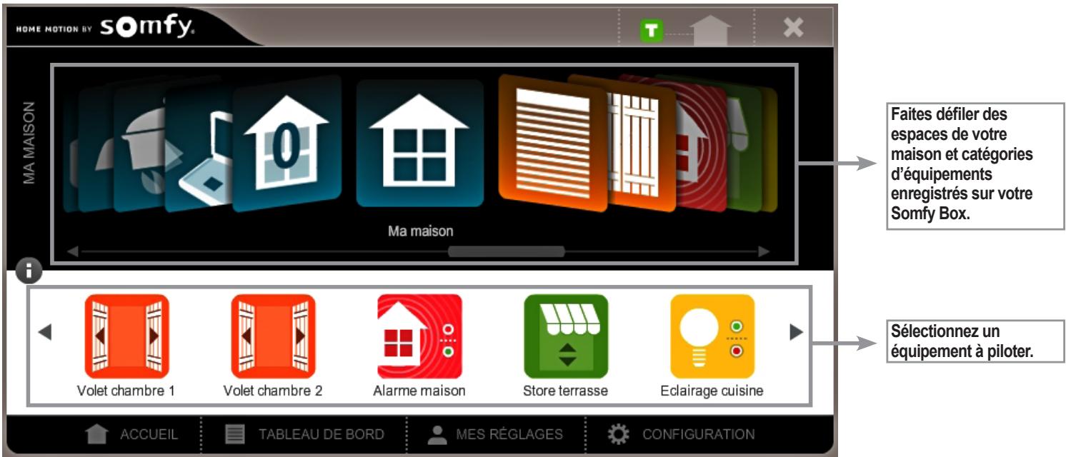 SOMFY BOX HD - Menu MA MAISON - pilotage immédiat de vos équipements - 1
