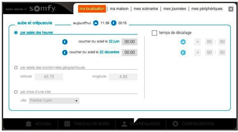 SOMFY BOX HD - - Onglet ma localisation - 1