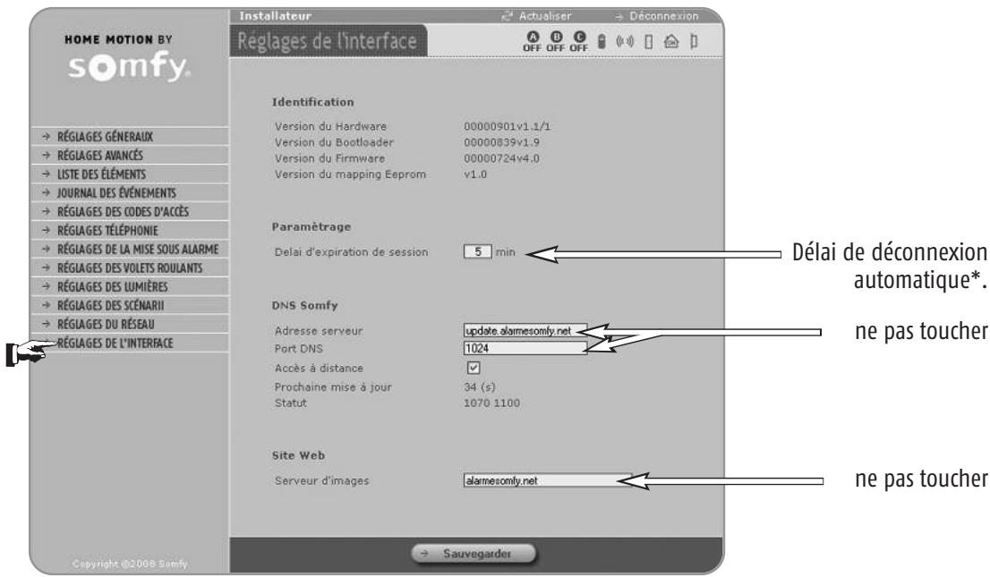 SOMFY PRTEXIOM - Pages écran du menu installateur - 4