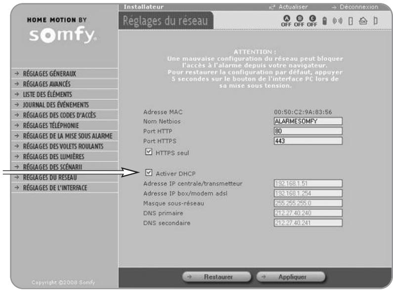 SOMFY PRTEXIOM - Personnelier l'adresse IP - 1