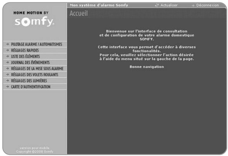 SOMFY PRTEXIOM - Pages écran du menu utilisateur - 1