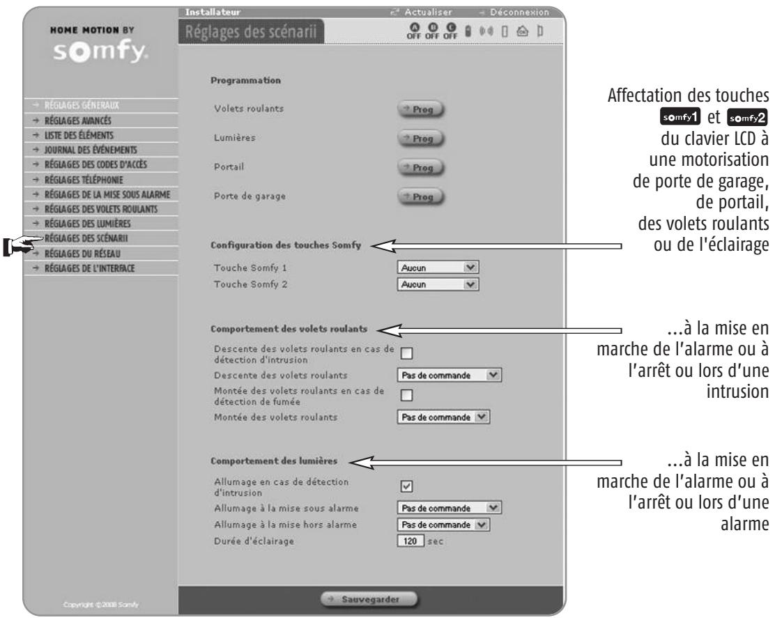 SOMFY PRTEXIOM - Pages écran du menu installateur - 2