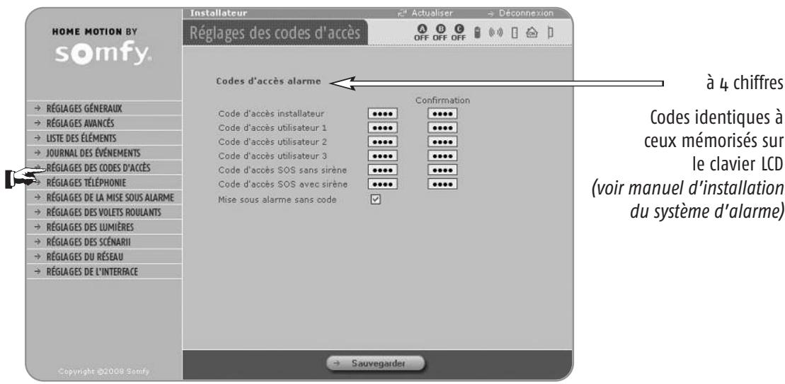 SOMFY PRTEXIOM - Pages écran du menu installateur - 3
