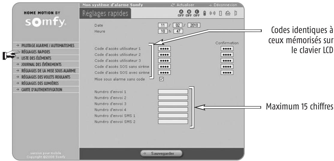 SOMFY PRTEXIOM - Pages écran du menu utilisateur - 3