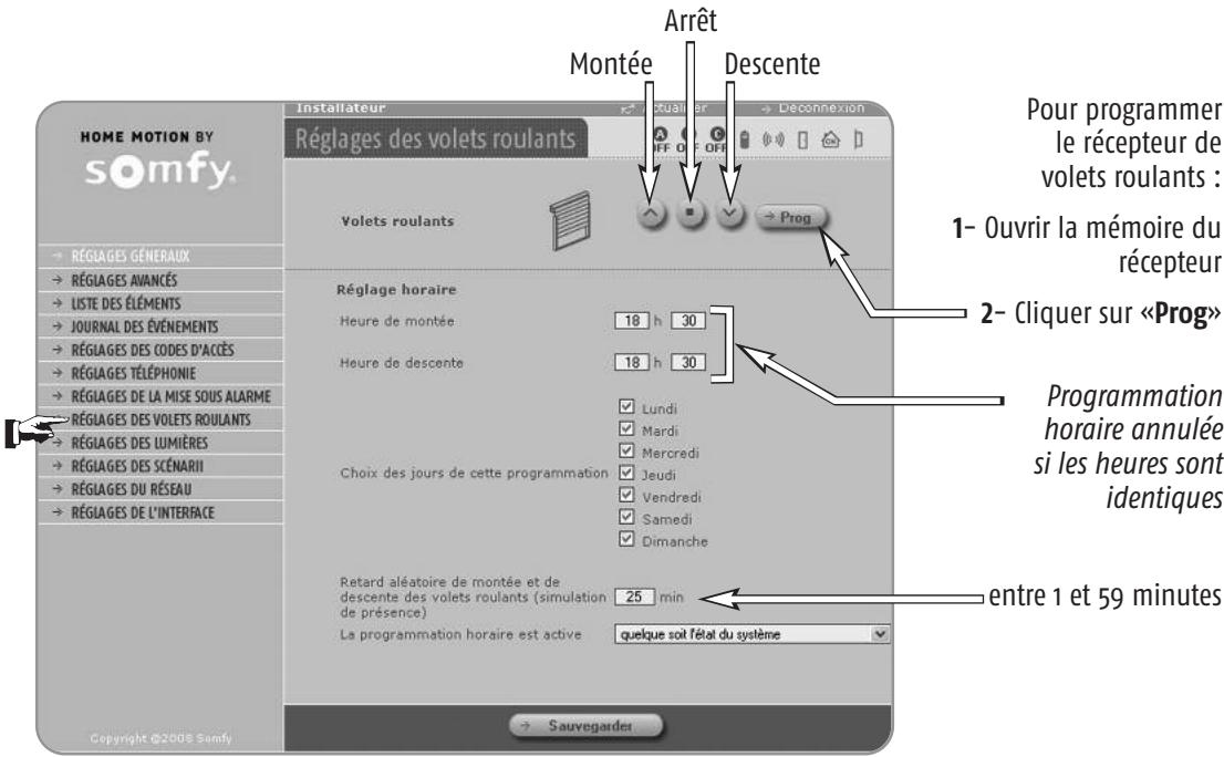 SOMFY PRTEXIOM - Pages écran du menu installateur - 3