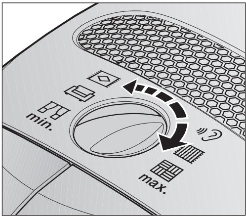 MIELE S2181 TITAN - Réglage de la puissance d'aspiration - 1
