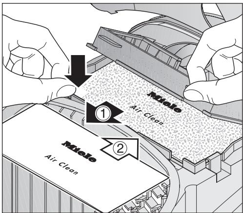 MIELE S2181 TITAN - Replacing the Air Clean filter - 2
