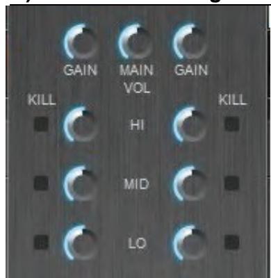 HERCULES DJCONTROL WAVE M3 - d) Commandes d'égalisation - 1
