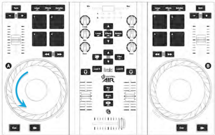 HERCULES DJCONTROL WAVE M3 - Utilisez le pitch bend pour aligner les battements de la piste à dire avec les battements de la piste sur l'autre platine - 4