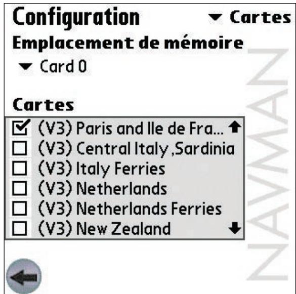 NAVMAN SMARTST V3 - Paramètres de Cartes activées - 1