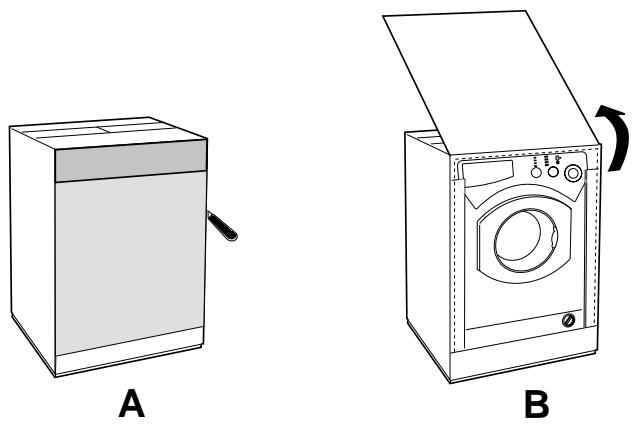 HOTPOINT CDE 129 - Montage des Holzpaneels auf die Tür und Einfügen der maschine in die Möbel: - 1
