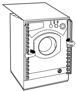 HOTPOINT CDE 129 - Montage des Holzpaneels auf die Tür und Einfügen der maschine in die Möbel: - 2