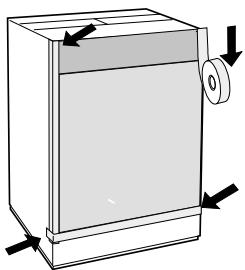 HOTPOINT CDE 129 - Mounting the wooden panel onto the door and inserting the machine into cabinets: - 5