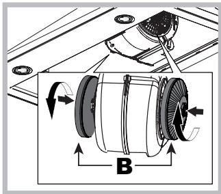 HOTPOINT HNP 9.8 AB X/HA - Servicing the charcoal filter (B) - 1