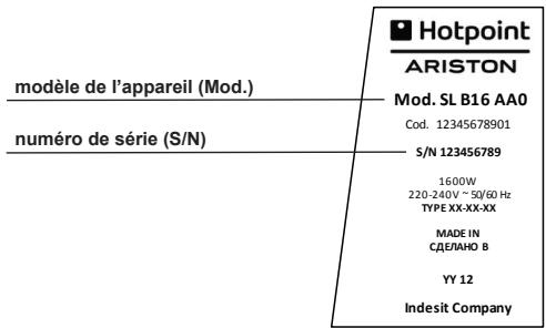 HOTPOINT SL D10 BAW - Signalez-lui : - 1