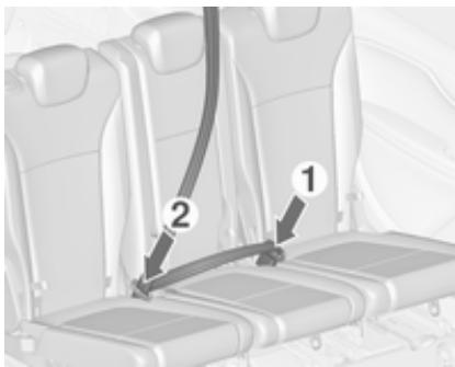 OPEL ZAFIRA 3 2013 - Ceinture de sécurité centrale de la deuxieme rangée de sièges - 1