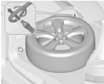 OPEL ZAFIRA 3 2013 - Rangement d'une roue endommagée dans le coffre - 1