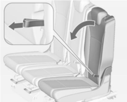 OPEL ZAFIRA 3 2013 - Rabattement des dossiers de sièges de la deuxième rangée - 1