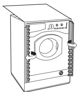 HOTPOINT BHWD 125 GCC - Mounting the wooden panel onto the door and inserting the machine into cabinets: - 3