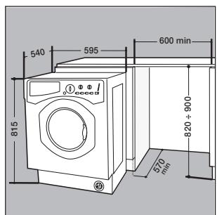 HOTPOINT BHWD 125 GCC - Inserting the machine into the Cabinet. - 1
