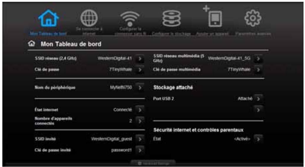 WESTERN DIGITAL WD MY NET N900 CENTRAL 1 TO - Ouverture de mon tableau de bord après l'installation - 2