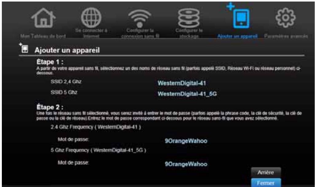 WESTERN DIGITAL WD MY NET N900 CENTRAL 1 TO - Pour connecter un appareil qui n'est pas équipé du WPS : - 1