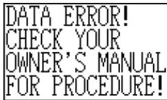 CASIO SF-5580 - Message d'erreur de donnée - 1