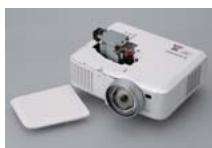 MITSUBISHI EX320U - Remplacement simplifié de la lampe : accès lampe par le dessus - 1