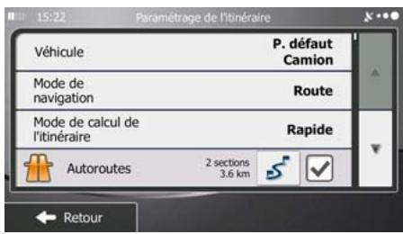 MAPPY ULTI X555 TRUCK - Modifier les types de routes utilisés dans la planification d'itinéraire - 3