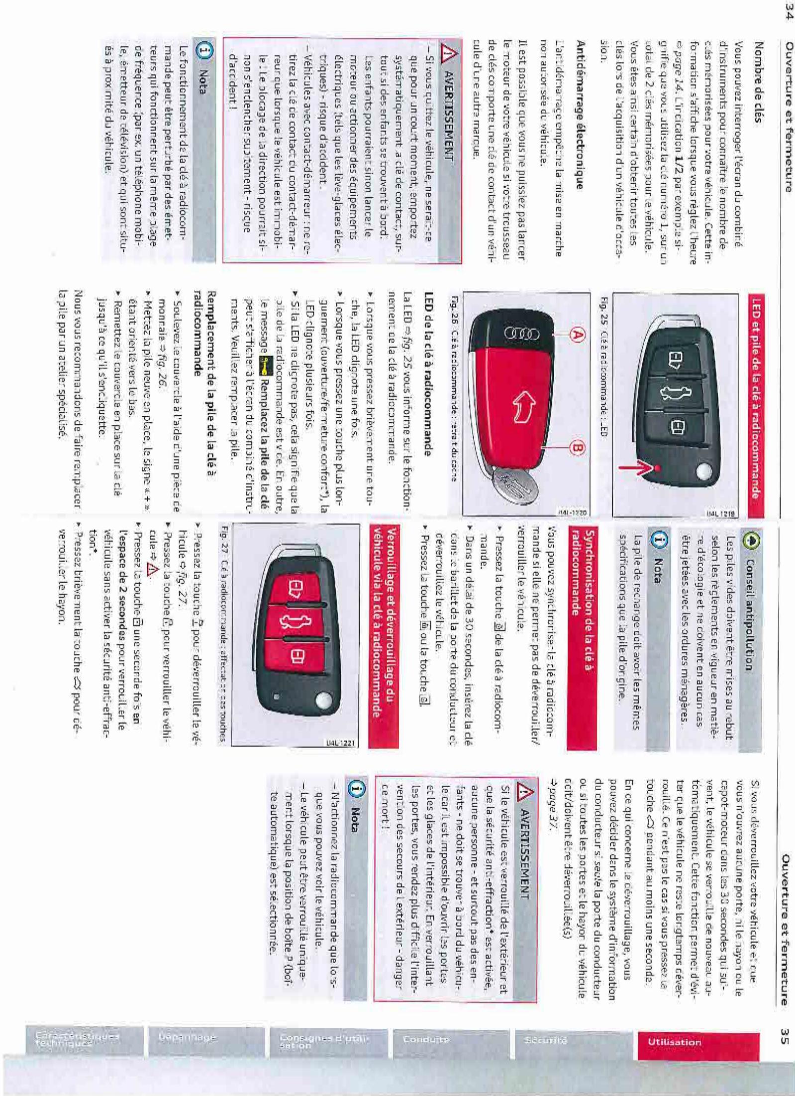 AUDI Q3 2011 - Verrouillage centralisé - 1