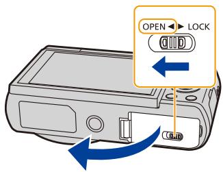 PANASONIC DMC TZ57 - Insertion et retrait de la Carte (en option) - 1