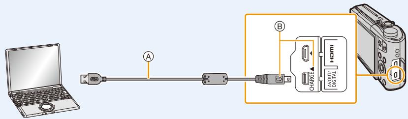 PANASONIC DMC TZ57 - Raccordez l'ordinateur et l'appareil photo à l'aide d'un cable de connexion USB (fourni). - 1