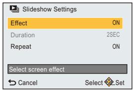 PANASONIC DMC TZ57 - Changement des réglages du diaporama - 1