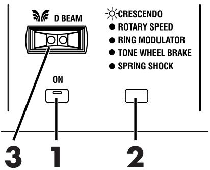 D BEAM ON CRESCENDO • ROTARY SPEED • RING MODULATOR • TONE WHEEL BRAKE • SPRING SHOCK 3 1 2