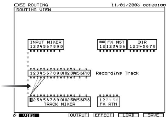 ROLAND VS2000CD - Utilisation de l'écran EZ routing pour le report de pistes - 2