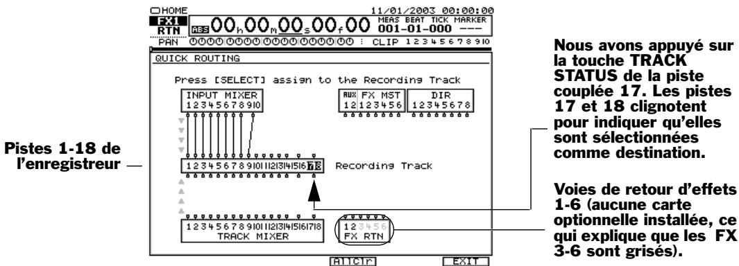 ROLAND VS2000CD - Fonction quick routing d'une voie de retour d'effets - 1