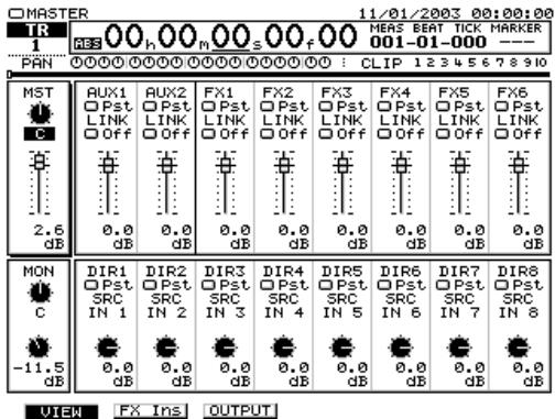 ROLAND VS2000CD - Réglage du niveau général d'un bus FX ou aux - 2