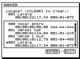 ROLAND VS2000CD - Suppression d'un marqueur dans la fenêtre clear marker - 1