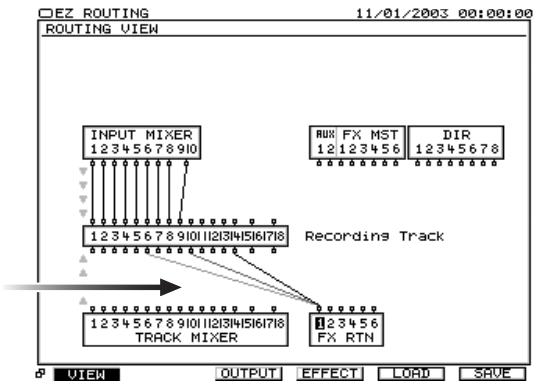 ROLAND VS2000CD - Routage de retour d'effets sur l'écran EZ routing VIEW - 2