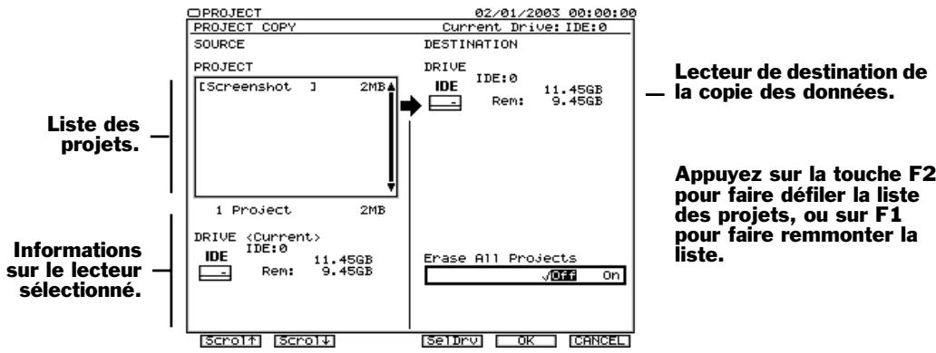 ROLAND VS2000CD - Copier un projet - 1