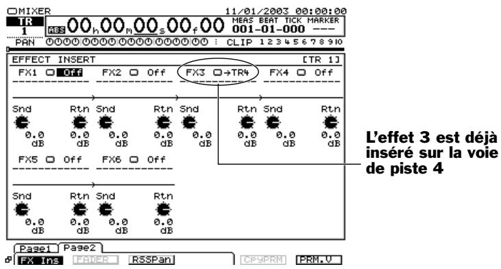 ROLAND VS2000CD - Insertion d'effets sur une voie d'entrée ou de piste - 1
