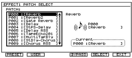 ROLAND VS2000CD - Sélection d'un patch d'effet - 1