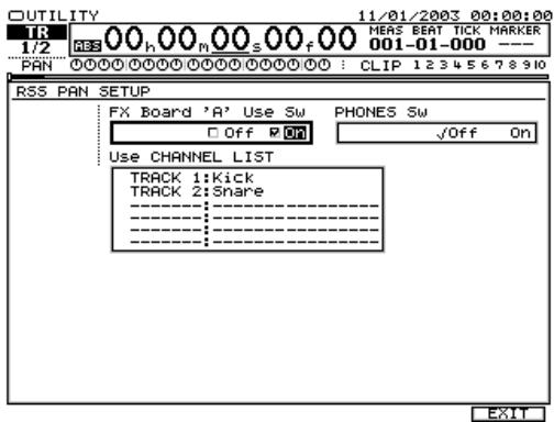 ROLAND VS2000CD - Pour configurer la fonction RSS pan : - 1