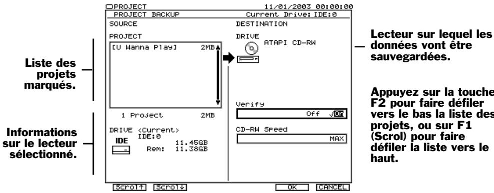 ROLAND VS2000CD - Sauvegarder un projet - 1