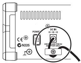 ROLAND VS2000CD - 3, 4—Embase DC IN, ancrage du cordon d'alimentation - 3